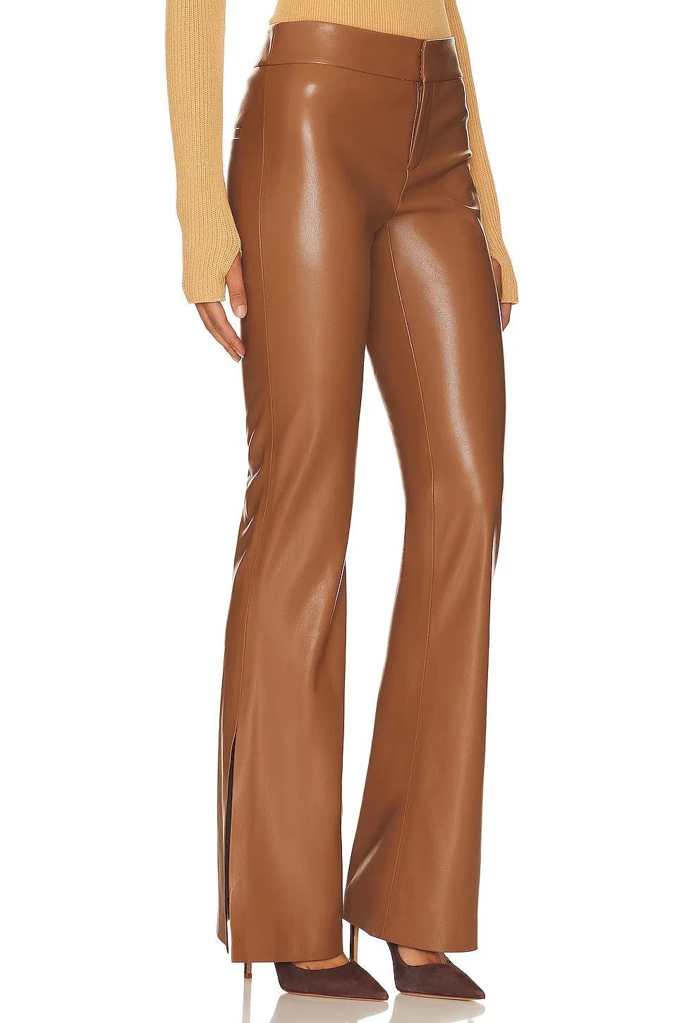 Alice   Olivia Olivia Faux Leather trousers, camel
