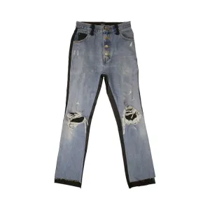 Amiri Denim Leather 'Blue' Pants