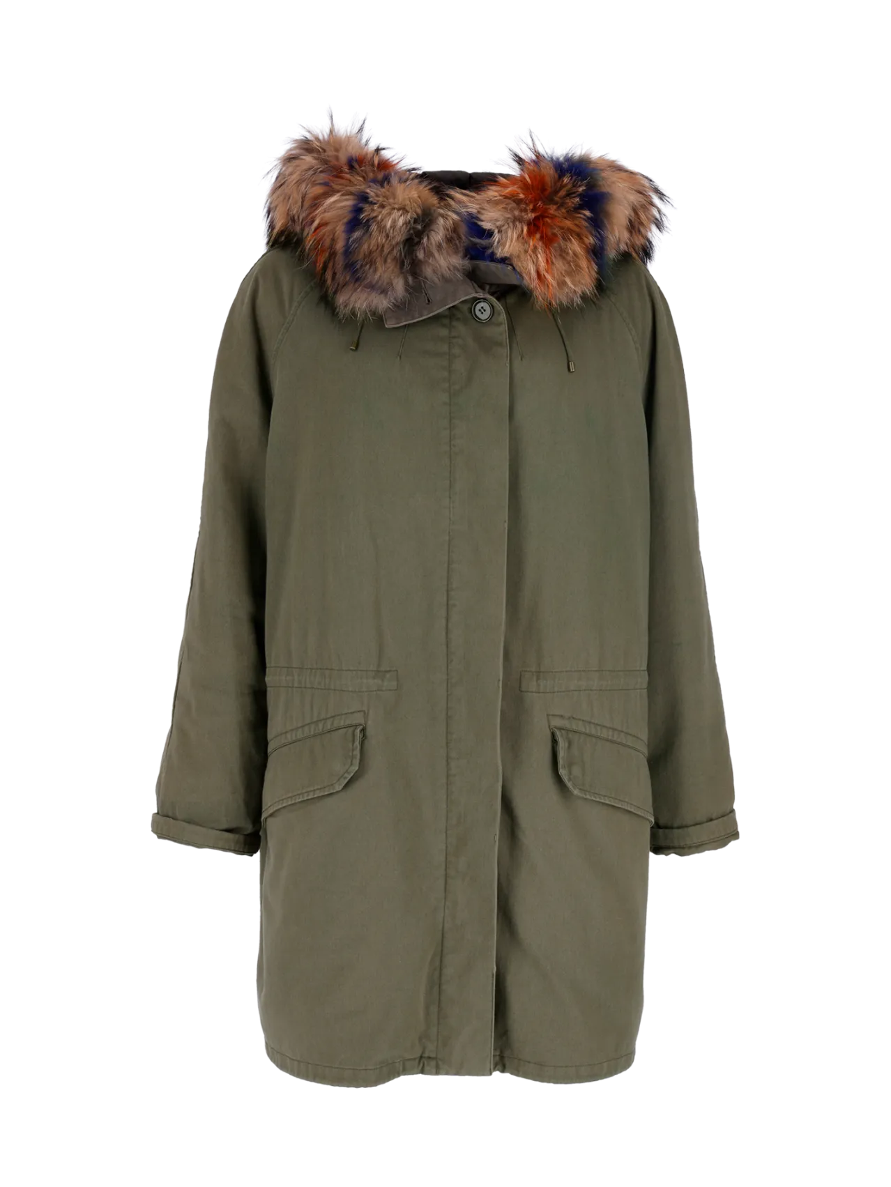 army fur-trim parka