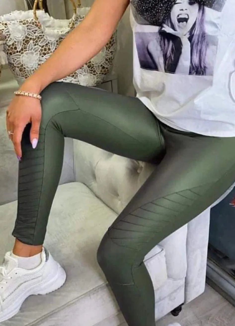 Betty PU Biker Leggins