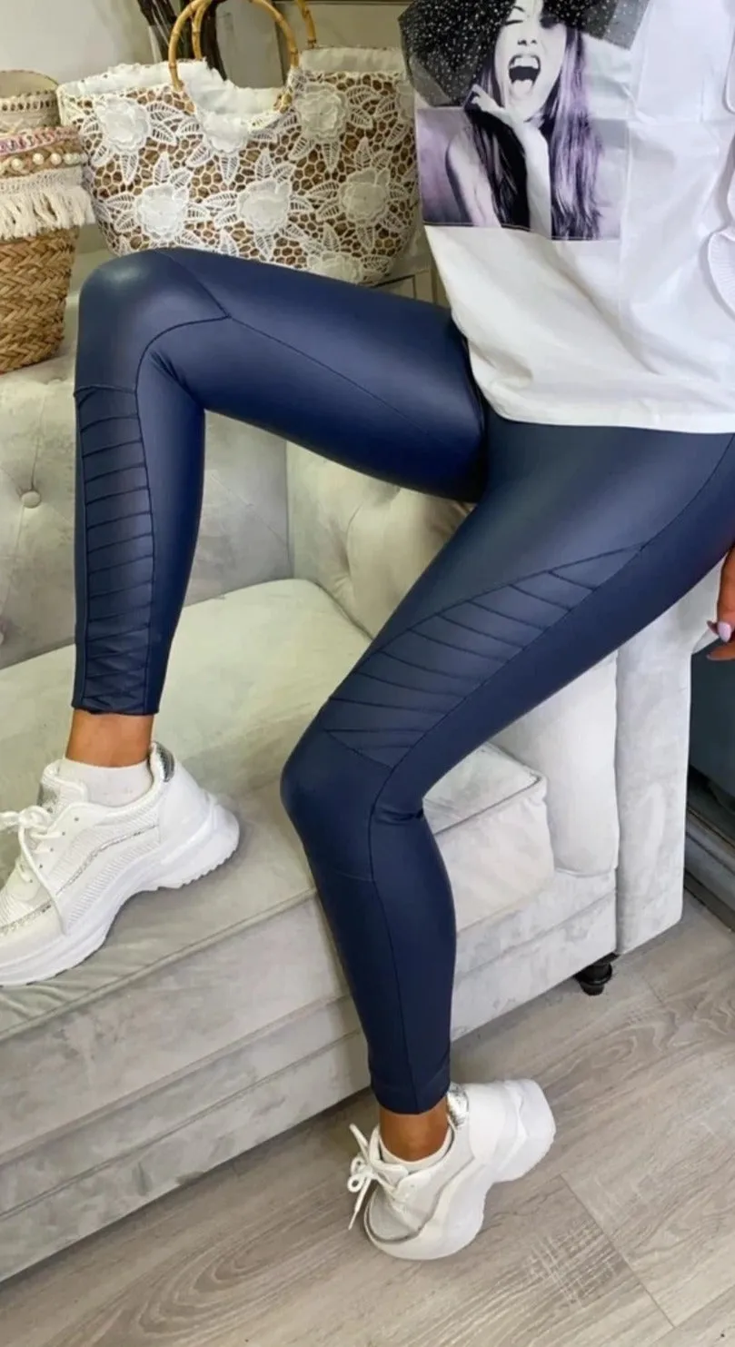 Betty PU Biker Leggins