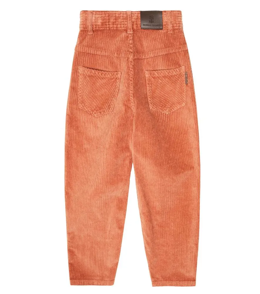 Brunello Cucinelli corduroy trousers, orange