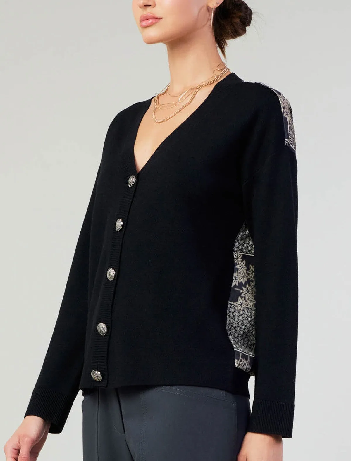 Current Air Floral Print Back Cardigan