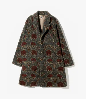 Luxury Botanical Jacquard Pile Coat – Elegant Layering for Style and Comfort