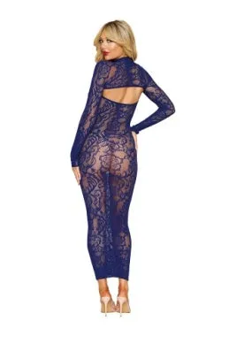 Stunning Eclipse Sheer Lace Bodystocking Gown