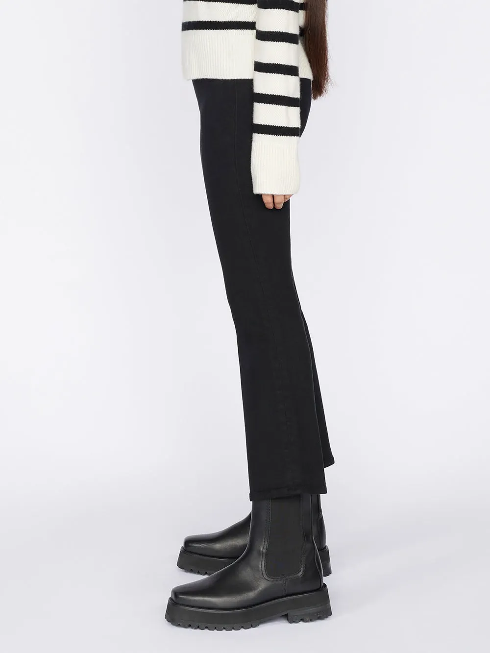 Frame - Jet Set Crop Mini Boot in Sheer Noir