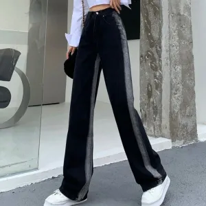Gradient Straight Leg Loose Fit High-Waisted Niche Jeans