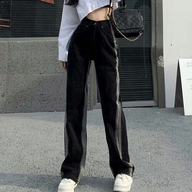 Gradient Straight Leg Loose Fit High-Waisted Niche Jeans
