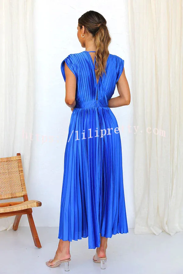 Hello Gorgeous Satin Pleated Midi Dress