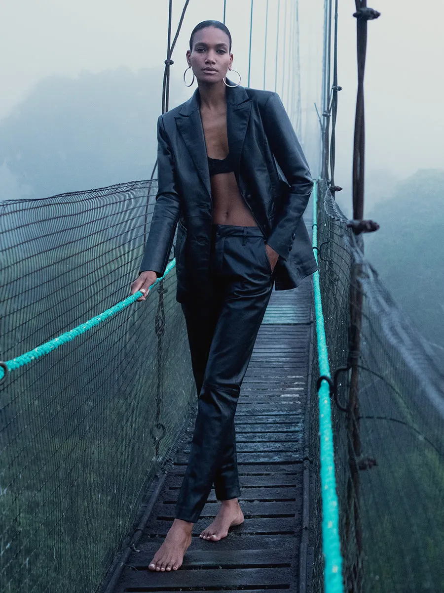 JORDAN RECYCLED LEATHER TROUSERS