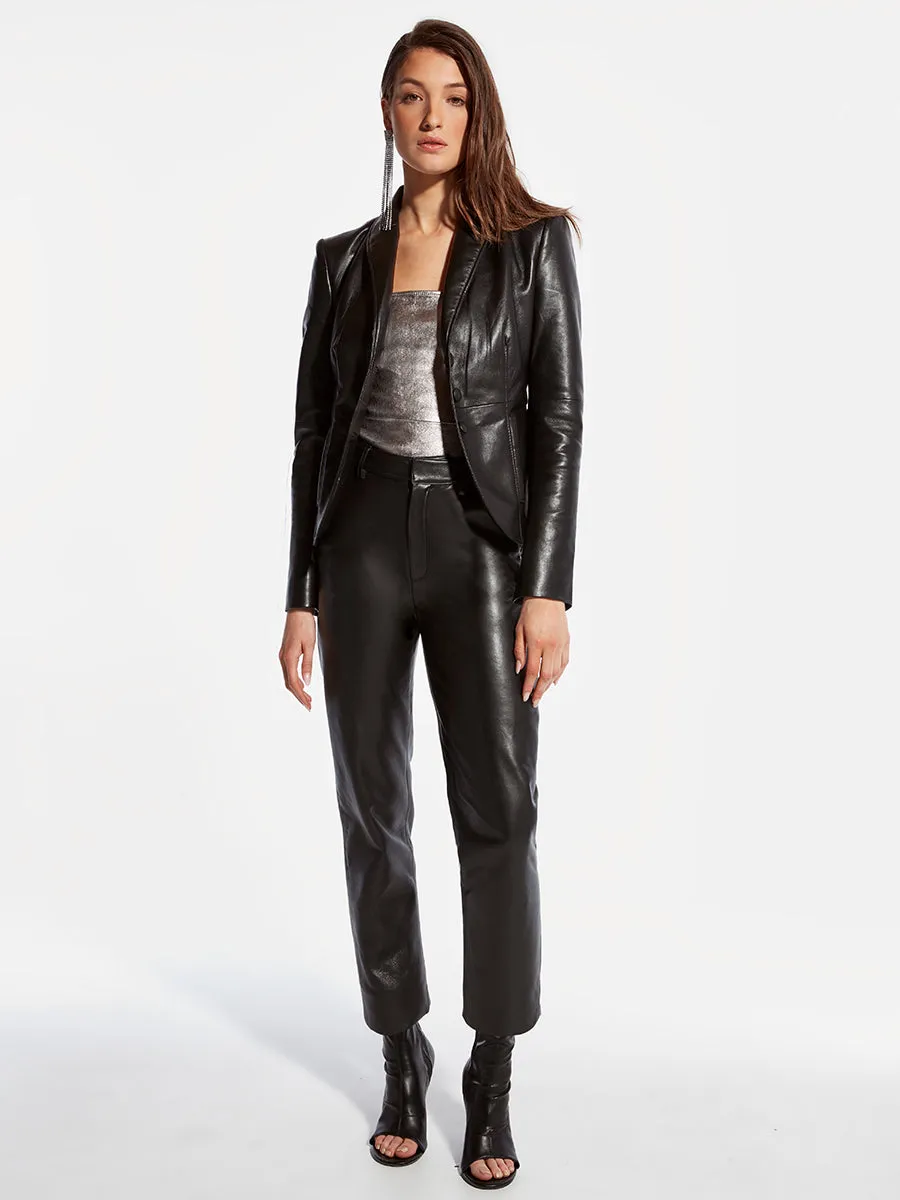 JORDAN RECYCLED LEATHER TROUSERS