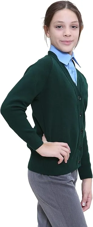 KHIM Children School wear Knitted Cardigan Sweater Girls Boys Full Sleeve Tops