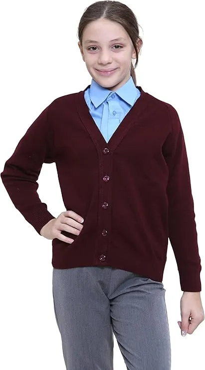 KHIM Children School wear Knitted Cardigan Sweater Girls Boys Full Sleeve Tops