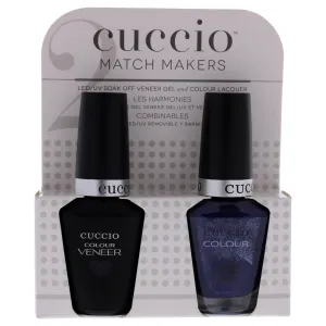 Match Makers Set - Purple Rain In Spain by Cuccio Colour for Women - 2 Pc 0.44oz Veneer Soak Of Gel Nail Polish, 0.43oz Colour Nail Polish