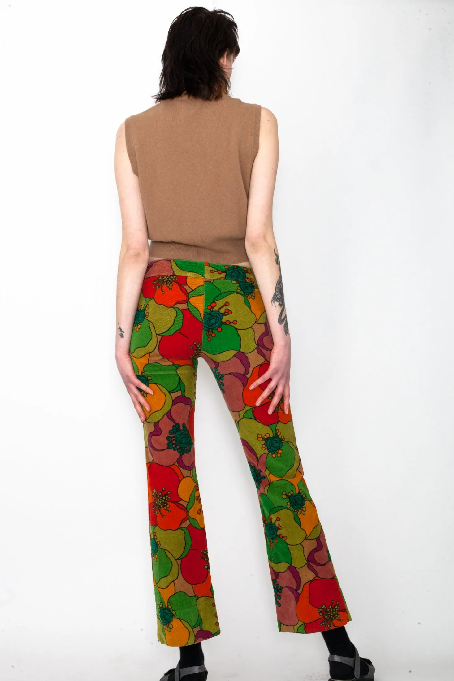 Miss Sixty Fruits Print Corduroy Trousers