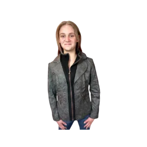 Montana Women's Faux Leather Charcoal Black Jacket
