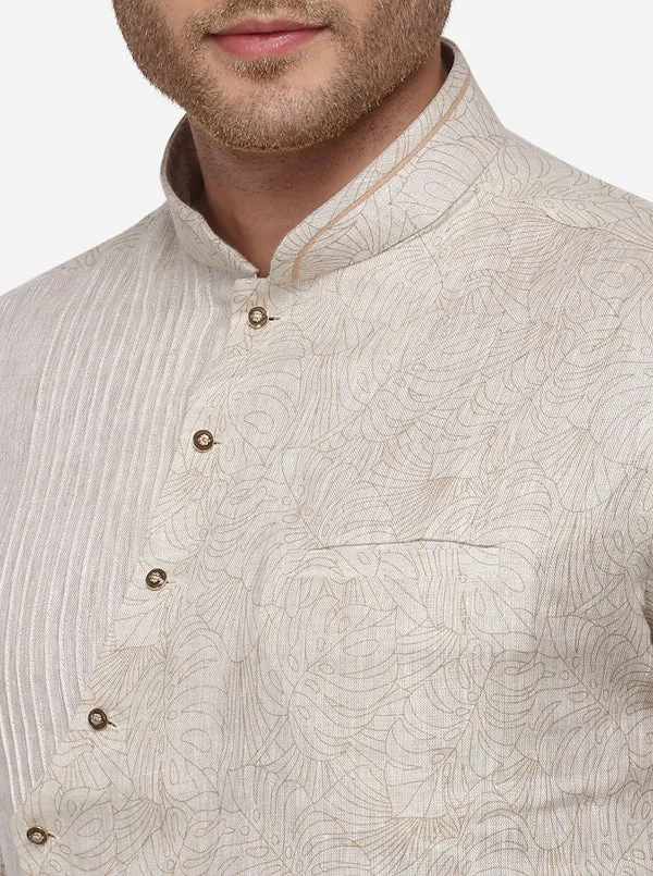 Natural Solid Slim Fit Kurta | JB Studio