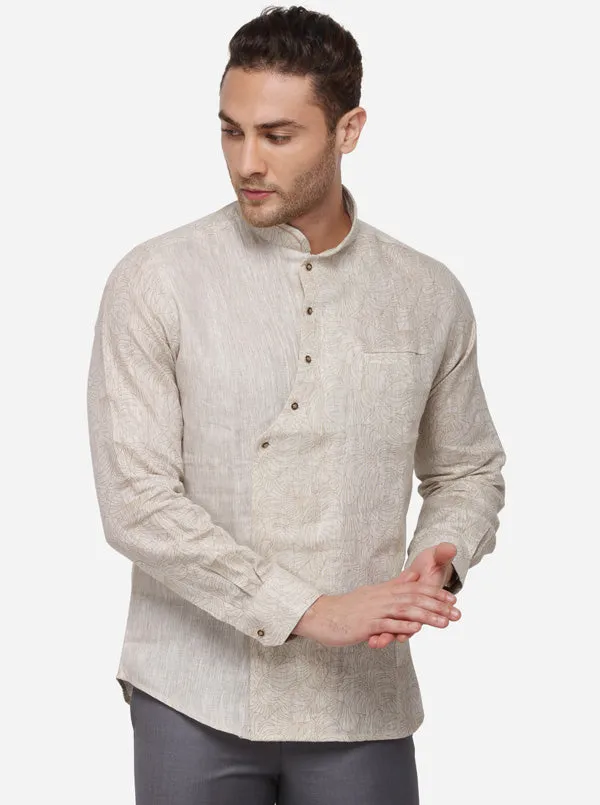 Natural Solid Slim Fit Kurta | JB Studio