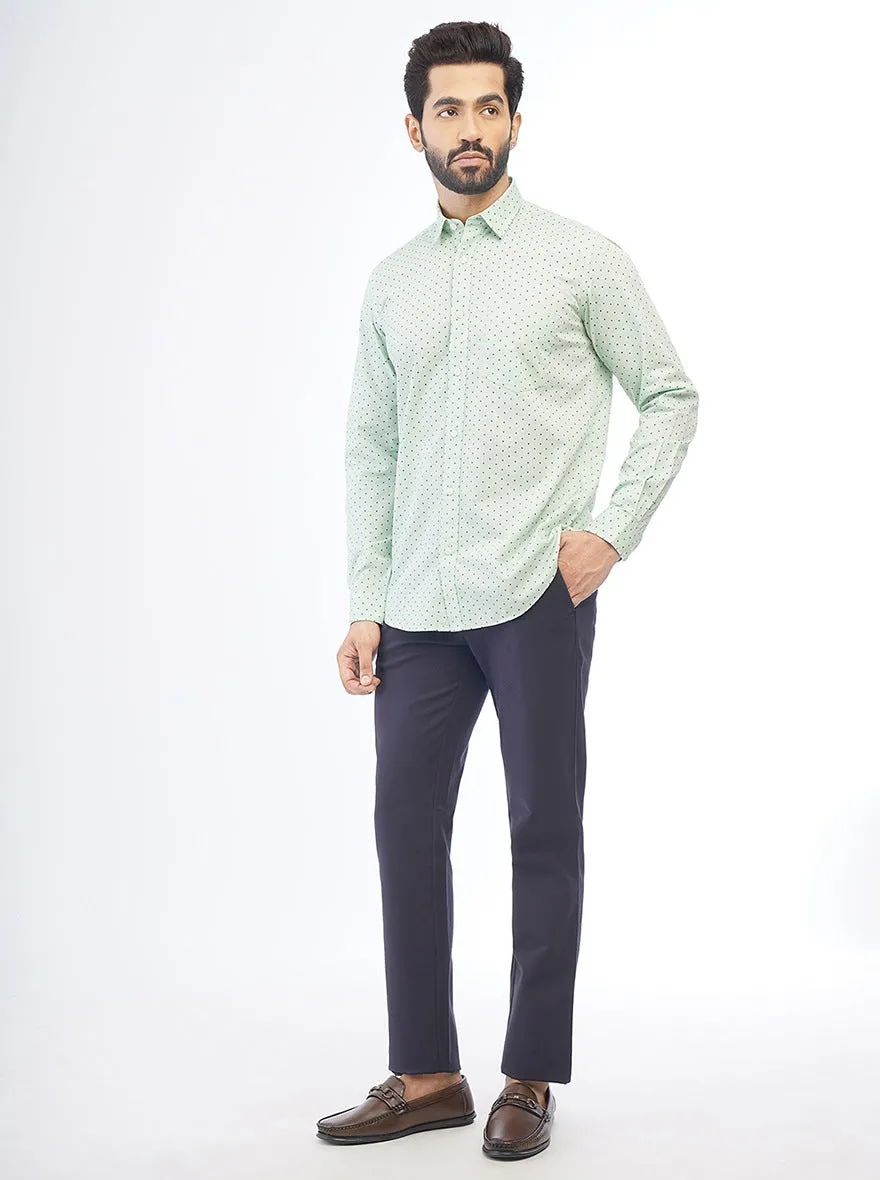 Navy Solid Uno Fit Casual Trouser | JadeBlue
