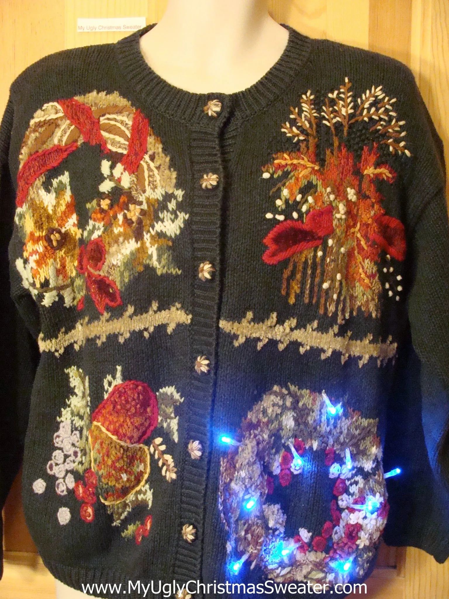 Need to Buy Christmas Sweaters? Green Cardigan Light Up Sweater