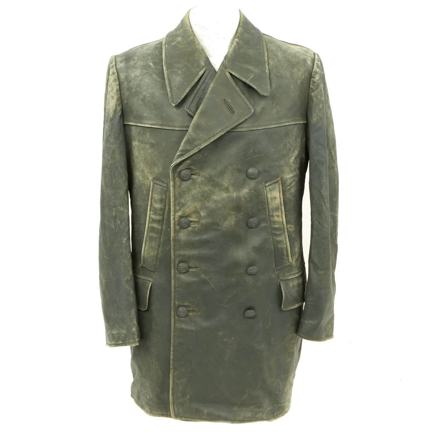 Original German Kriegsmarine U-Boat Double Breasted Leather Jacket and Trouser Set - Dated 1942