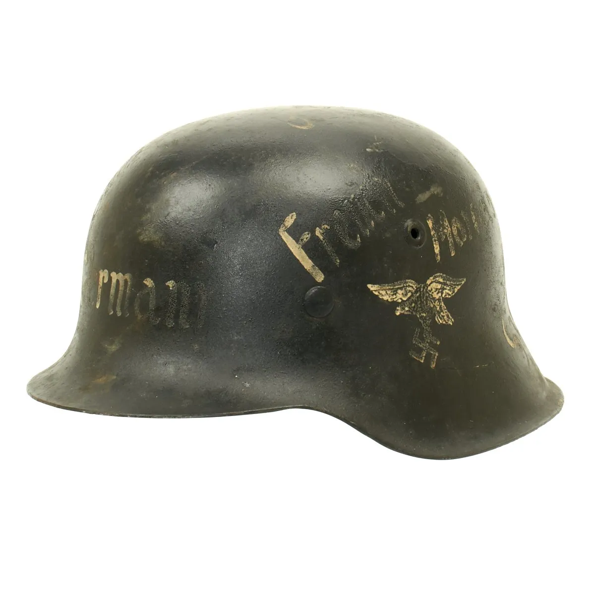 Original German WWII USGI Bring Back Trench Art M42 Helmet