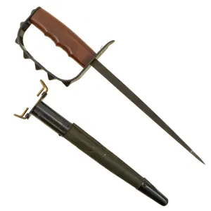 Original U.S. WWI M1917 Trench Knife by L.F. & C. Dated 1917 with Replacement Scabbard