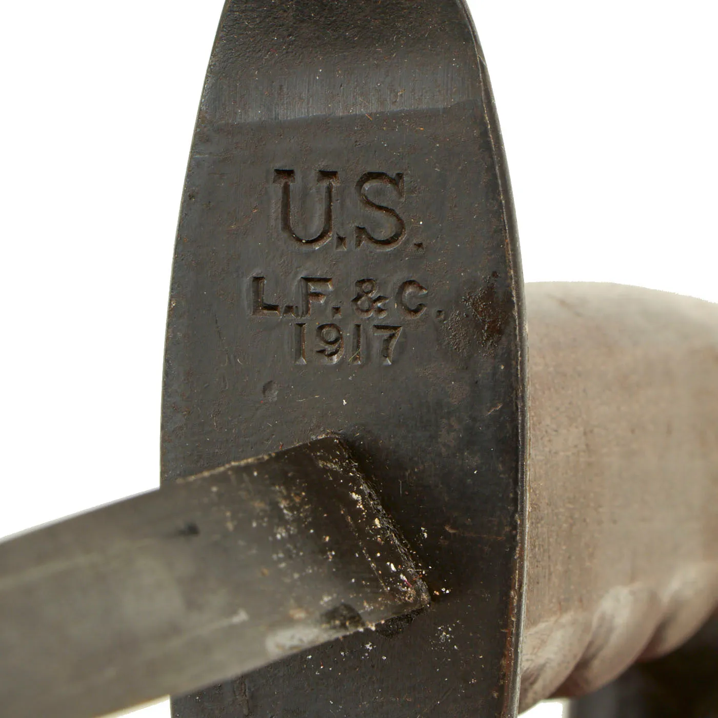Original U.S. WWI M1917 Trench Knife by L.F. & C. Dated 1917 with Replacement Scabbard