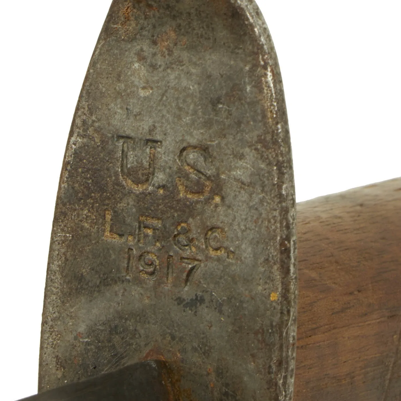 Original U.S. WWI M1917 Trench Knife by L.F. & C. dated 1917 with Replica Scabbard