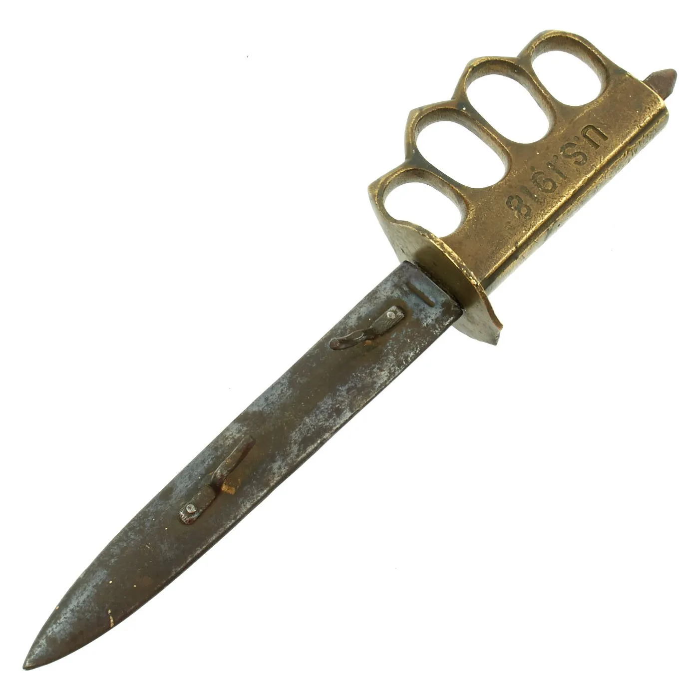 Original U.S. WWI Model 1918 Mark I AU LION Trench Knife with Scabbard