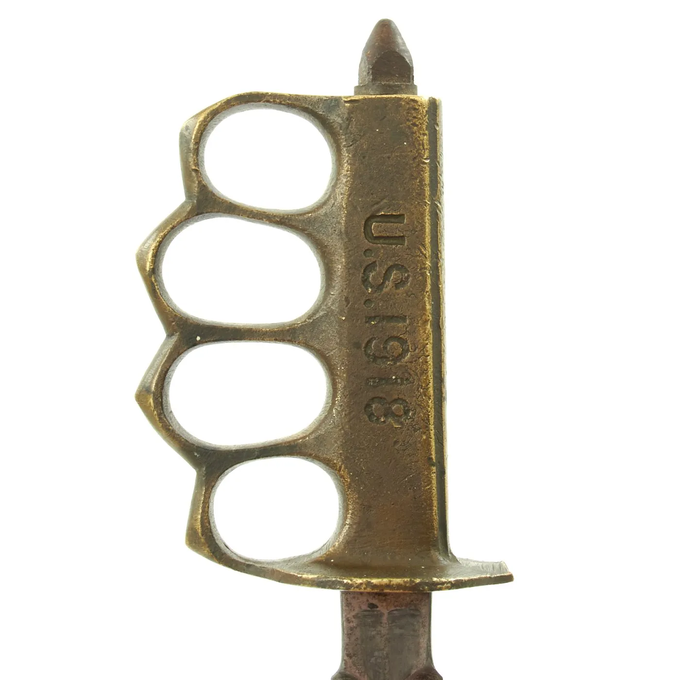 Original U.S. WWI Model 1918 Mark I AU LION Trench Knife with Scabbard