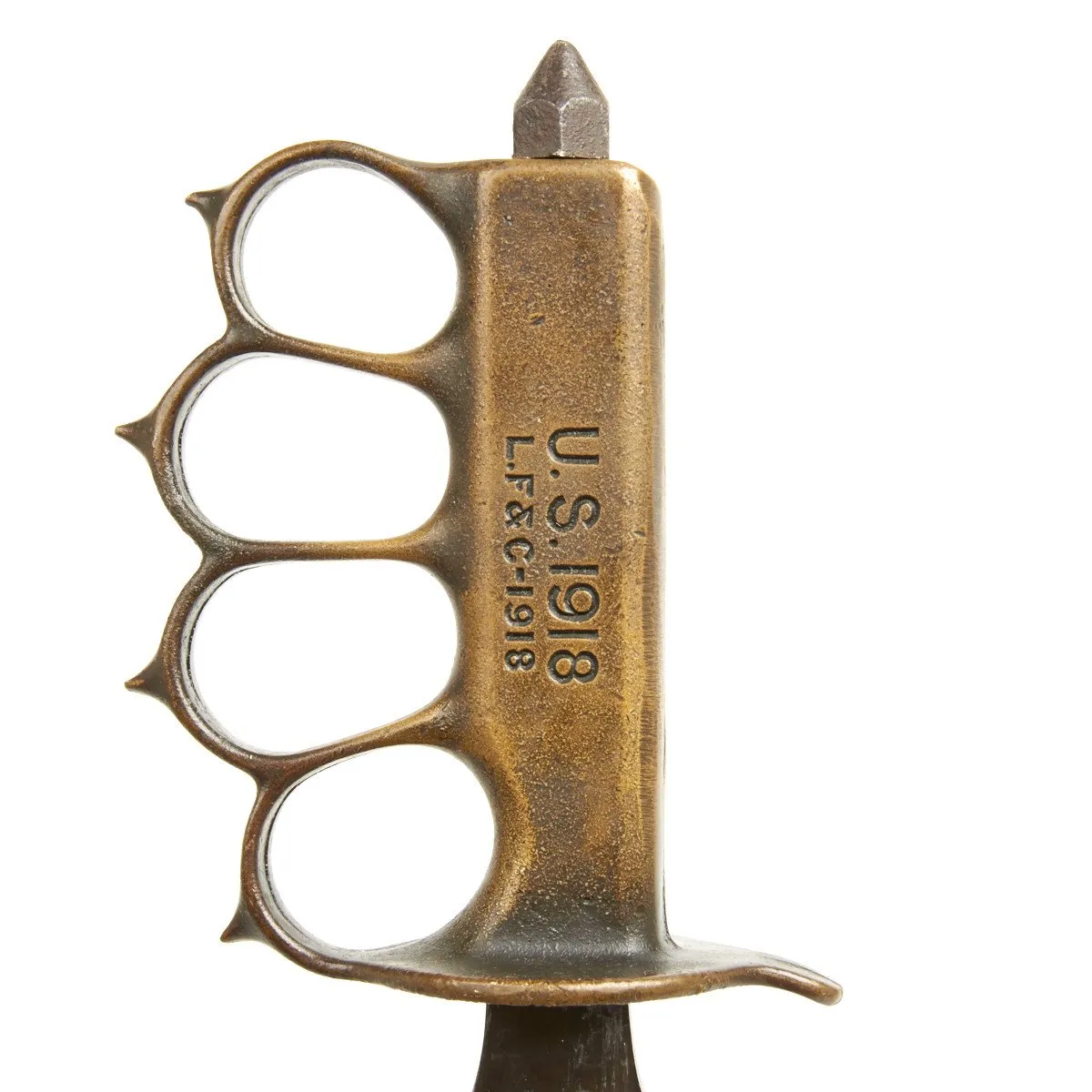 Original U.S. WWI Model 1918 Mark I Trench Knife by L.F. & C with Matching Scabbard- Unissued