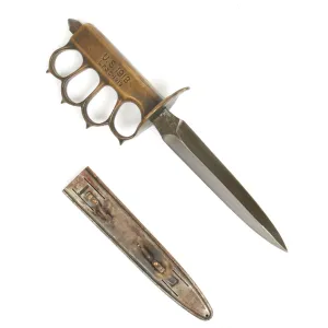 Original U.S. WWI Model 1918 Mark I Trench Knife by L.F. & C with Matching Scabbard- Unissued
