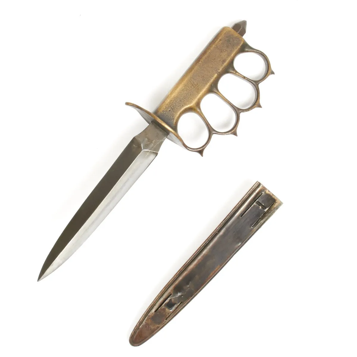 Original U.S. WWI Model 1918 Mark I Trench Knife by L.F. & C with Matching Scabbard- Unissued
