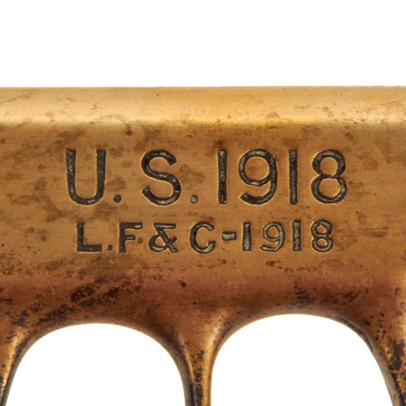Original U.S. WWI Model 1918 Mark I Trench Knife by L.F. & C with Matching Scabbard - WWII Reissue Paratrooper Modified Type
