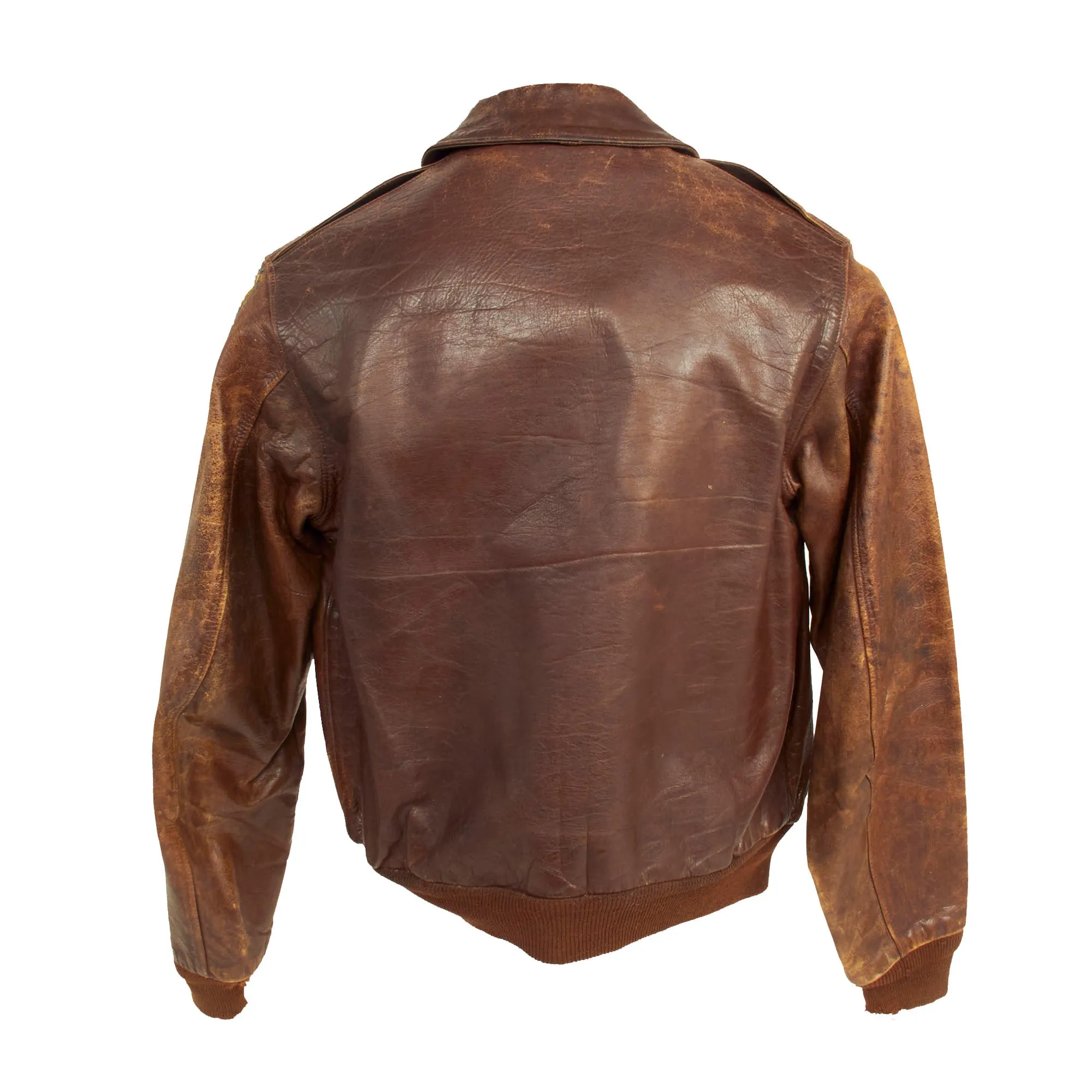 Original U.S. WWII 5th Flying Training Detachment, Ryan Airfield Patched A-2 Leather Flight Jacket