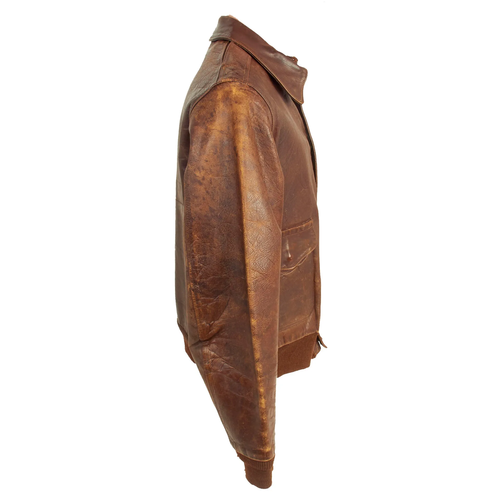 Original U.S. WWII 5th Flying Training Detachment, Ryan Airfield Patched A-2 Leather Flight Jacket