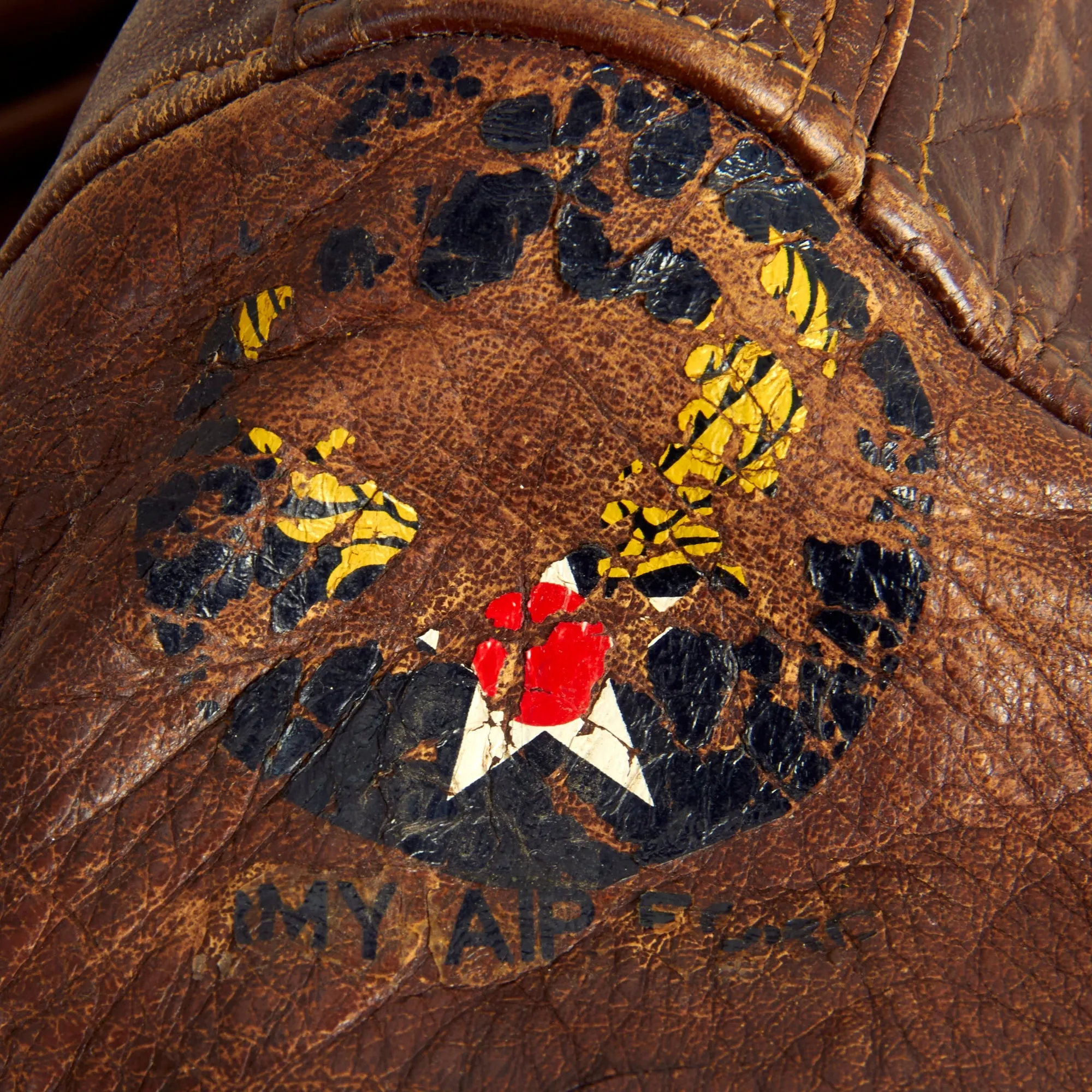 Original U.S. WWII 5th Flying Training Detachment, Ryan Airfield Patched A-2 Leather Flight Jacket
