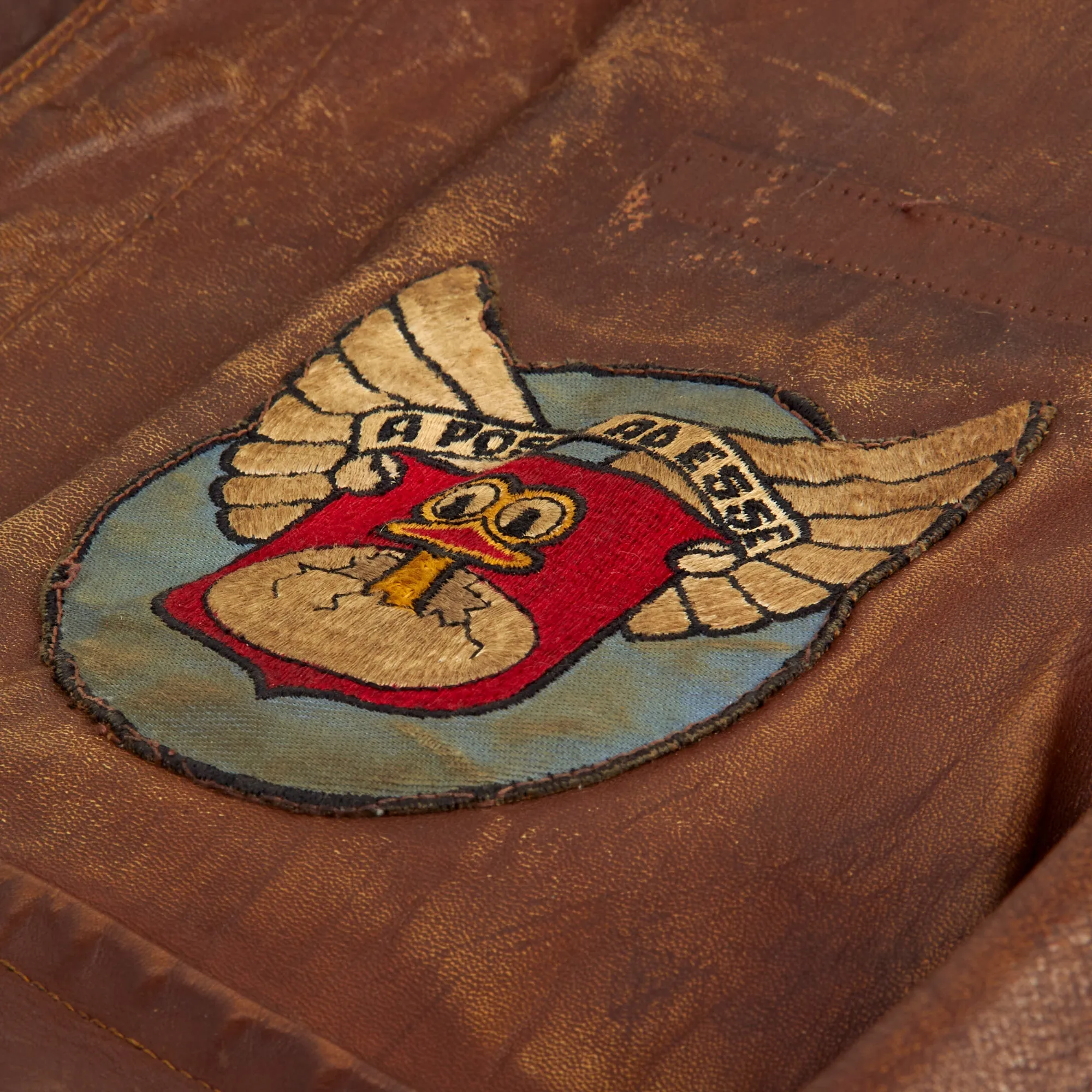 Original U.S. WWII 5th Flying Training Detachment, Ryan Airfield Patched A-2 Leather Flight Jacket