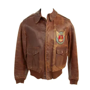 Original U.S. WWII 5th Flying Training Detachment, Ryan Airfield Patched A-2 Leather Flight Jacket