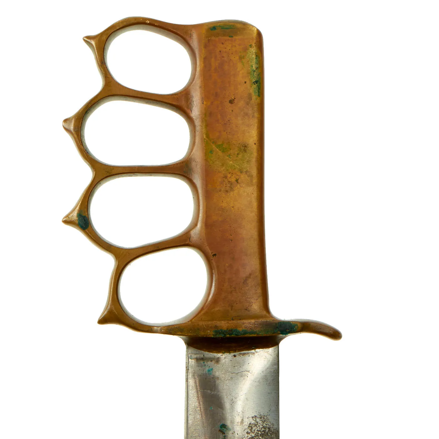 Original U.S. WWII Australian Made M1918 Trench Knife Style Brass Knuckle Trench Knife With Scabbard
