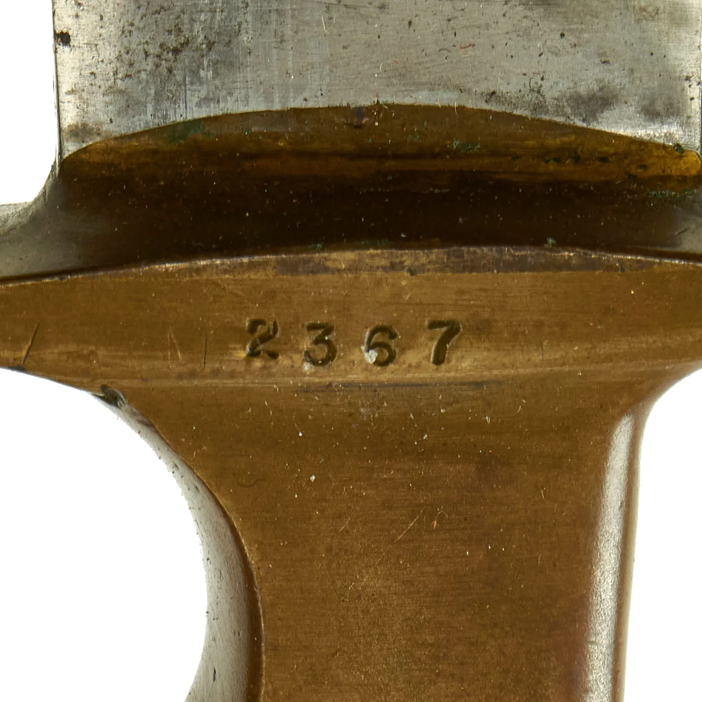 Original U.S. WWII Australian Made M1918 Trench Knife Style Brass Knuckle Trench Knife With Scabbard