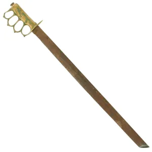 Original U.S. WWII Theater Made Jungle Knuckle Machete made with Mark I Trench Knife Hilt