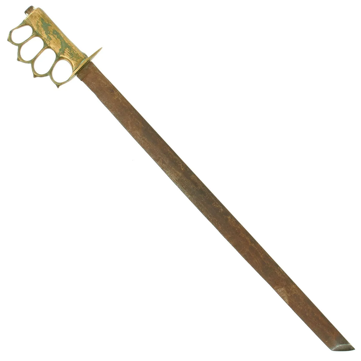 Original U.S. WWII Theater Made Jungle Knuckle Machete made with Mark I Trench Knife Hilt
