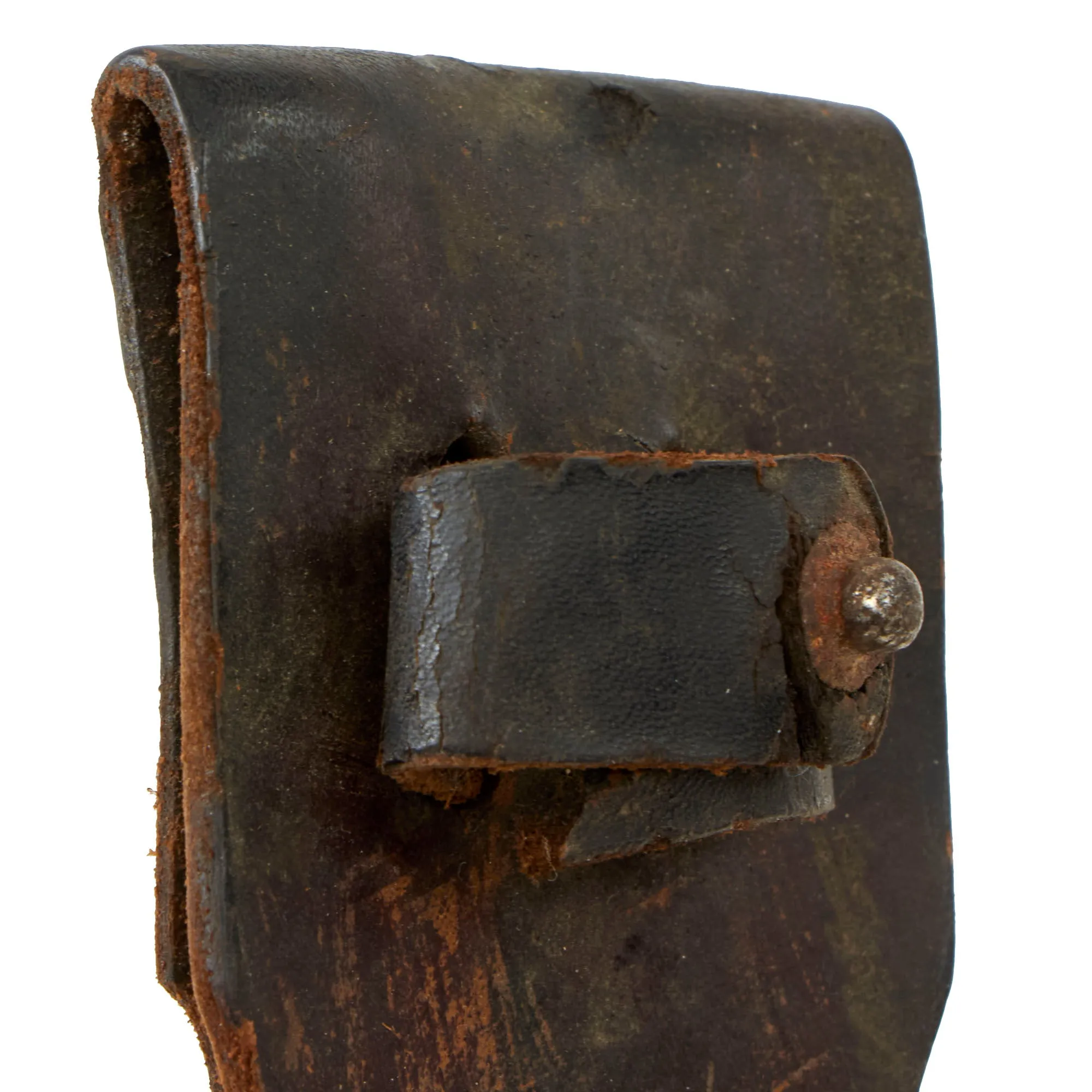 Vintage U.S. WWI/WWII Model 1918 Mark 1 Trench Knife with Paratrooper-Modified Grip, M3 Fighting Knife Blade, and Leather Sheath