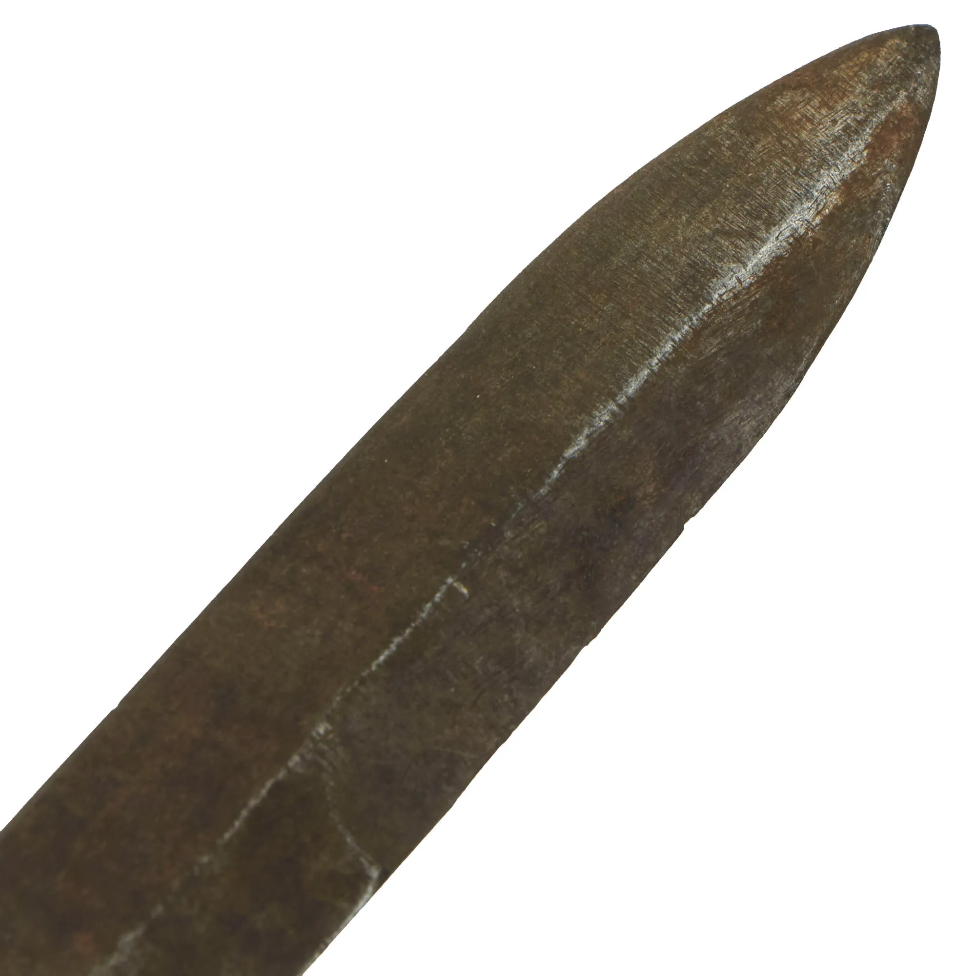 Vintage U.S. WWI/WWII Model 1918 Mark 1 Trench Knife with Paratrooper-Modified Grip, M3 Fighting Knife Blade, and Leather Sheath
