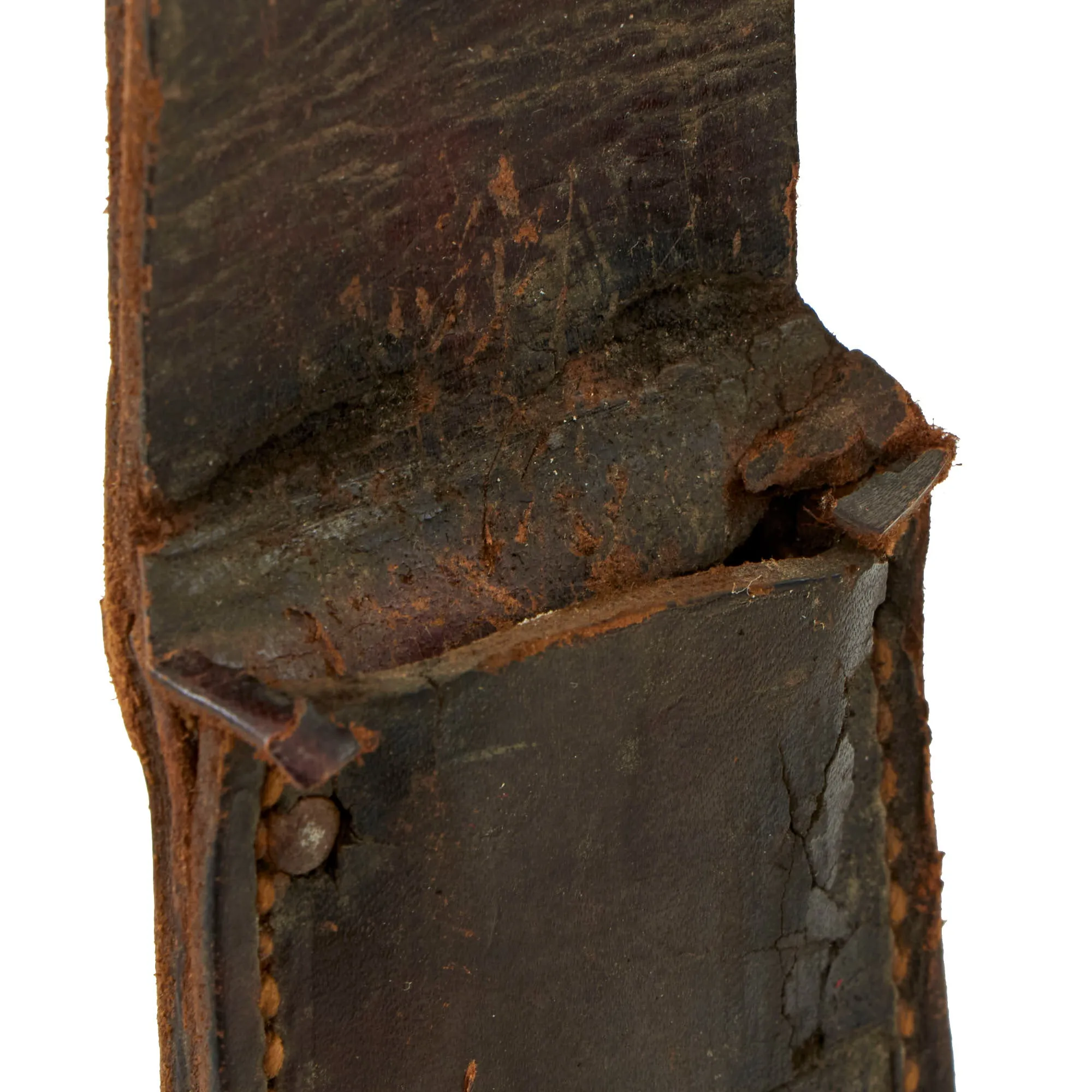 Vintage U.S. WWI/WWII Model 1918 Mark 1 Trench Knife with Paratrooper-Modified Grip, M3 Fighting Knife Blade, and Leather Sheath