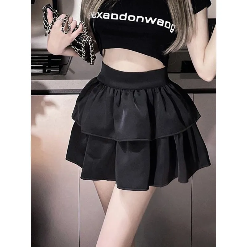 Pear-Shaped High-Waisted Petite Slimming Two Layer Fluffy Skirt