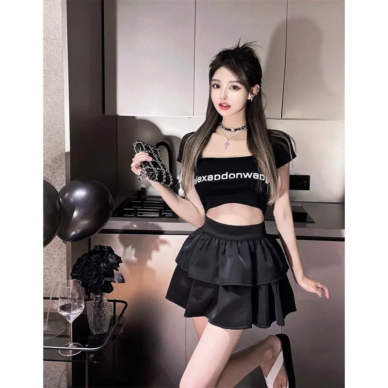 Pear-Shaped High-Waisted Petite Slimming Two Layer Fluffy Skirt