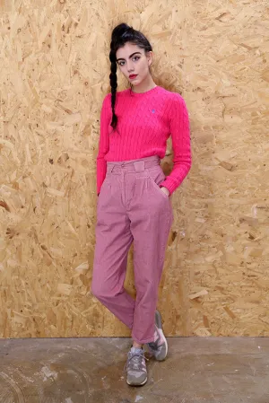 Pink Corduroy Mom Trousers